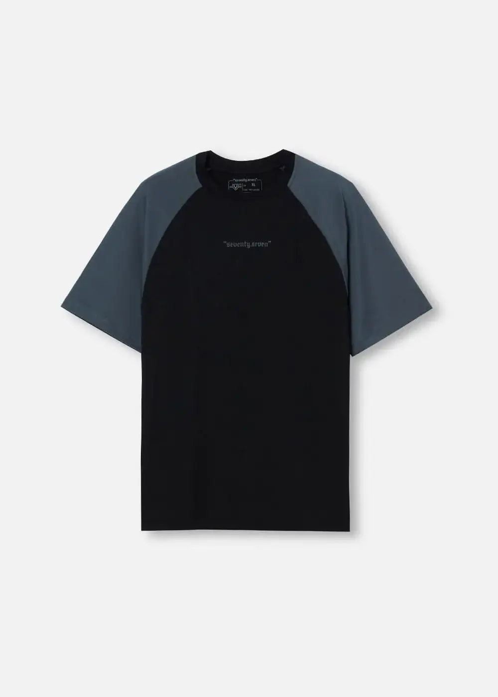 Áo Thun Raglan Phối Màu Seventy Seven 03 Đen Đen Xám - YaMe.vn