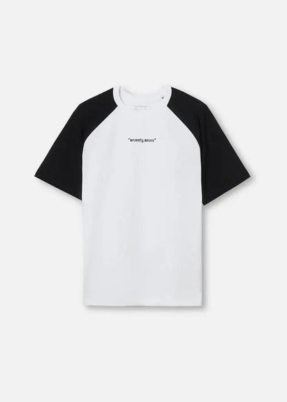 Áo Thun Raglan Phối Màu Seventy Seven 03 Trắng Đen - YaMe.vn