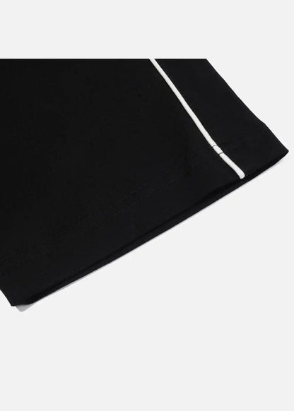 Áo Thun Cotton Line Art Co Giãn Seventy Seven 04 Đen - YaMe.vn