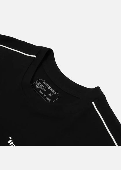 Áo Thun Cotton Line Art Co Giãn Seventy Seven 04 Đen - YaMe.vn