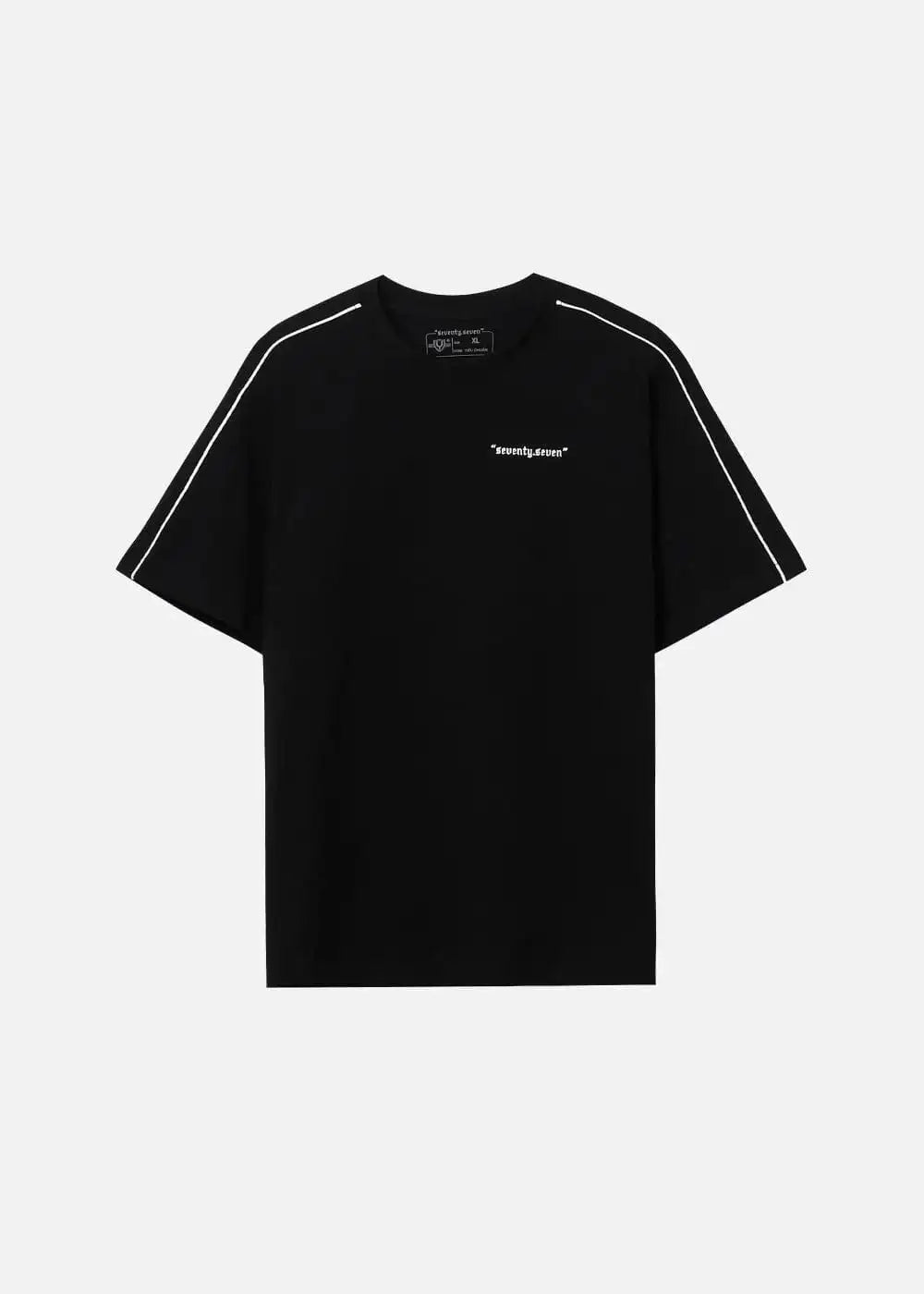 Áo Thun Cotton Line Art Co Giãn Seventy Seven 04 Đen - YaMe.vn