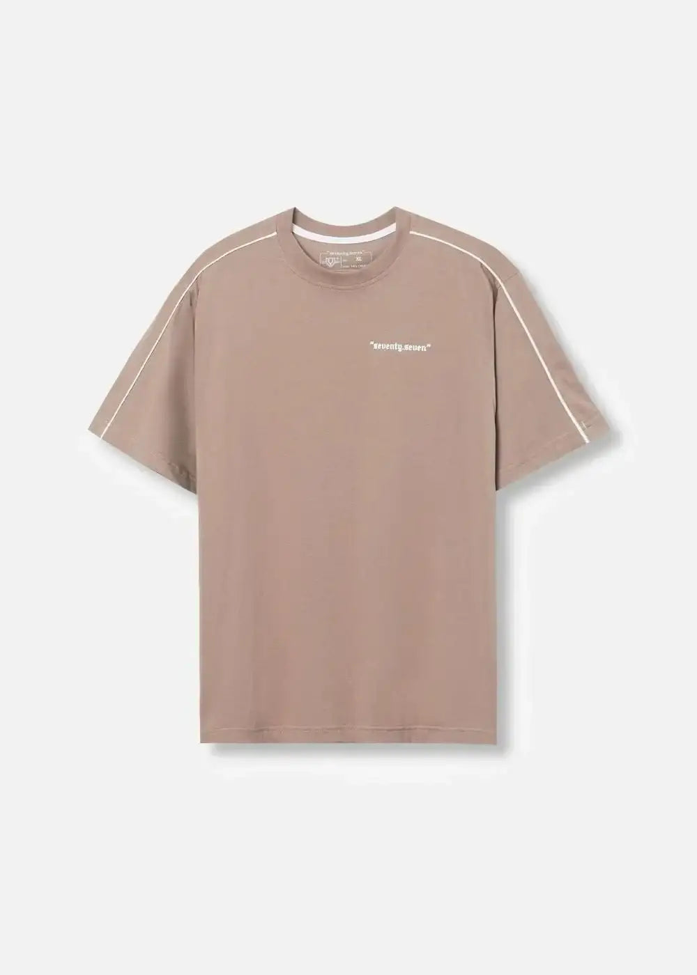 Áo Thun Cotton Line Art Co Giãn Seventy Seven 04 Nâu Đậm - YaMe.vn