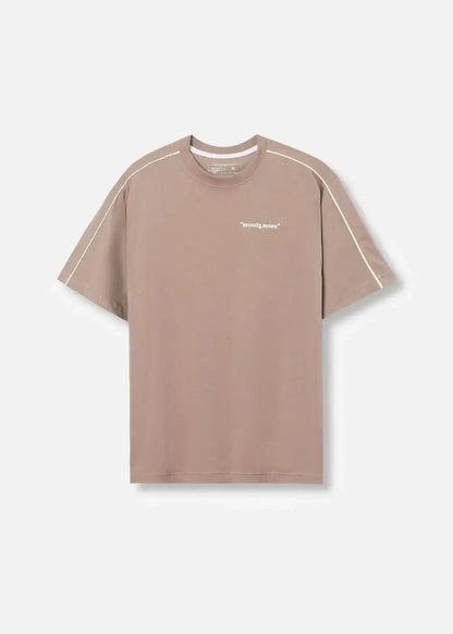 Áo Thun Cotton Line Art Co Giãn Seventy Seven 04 Nâu Đậm - YaMe.vn