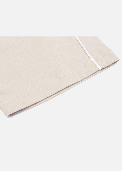 Áo Thun Cotton Line Art Co Giãn Seventy Seven 04 Nâu Nhạt - YaMe.vn