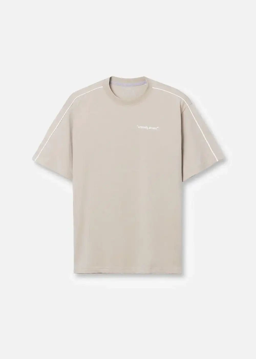 Áo Thun Cotton Line Art Co Giãn Seventy Seven 04 Nâu Nhạt - YaMe.vn