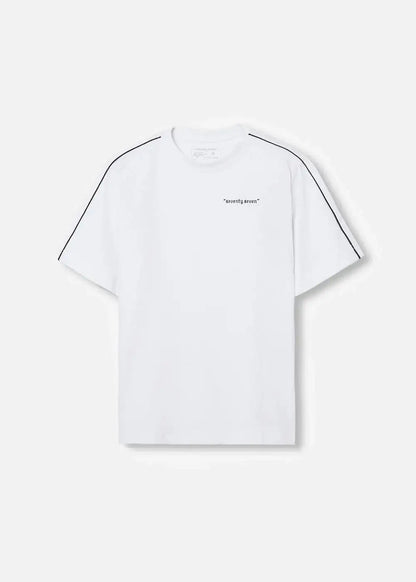 Áo Thun Cotton Line Art Co Giãn Seventy Seven 04 Trắng - YaMe.vn