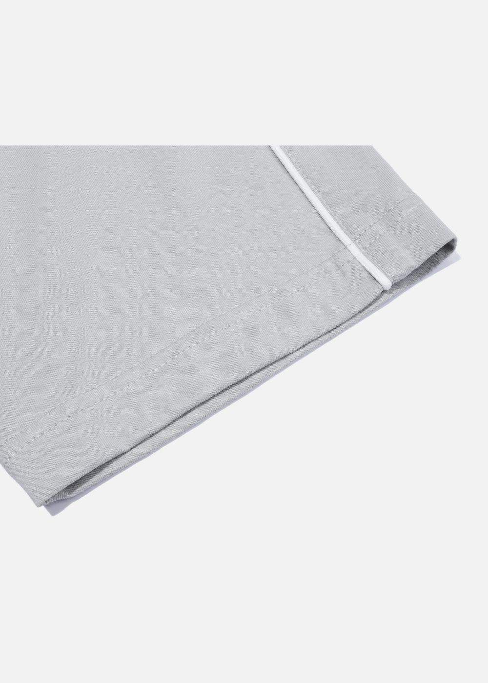 Áo Thun Cotton Line Art Co Giãn Seventy Seven 04 Xám Nhạt - YaMe.vn