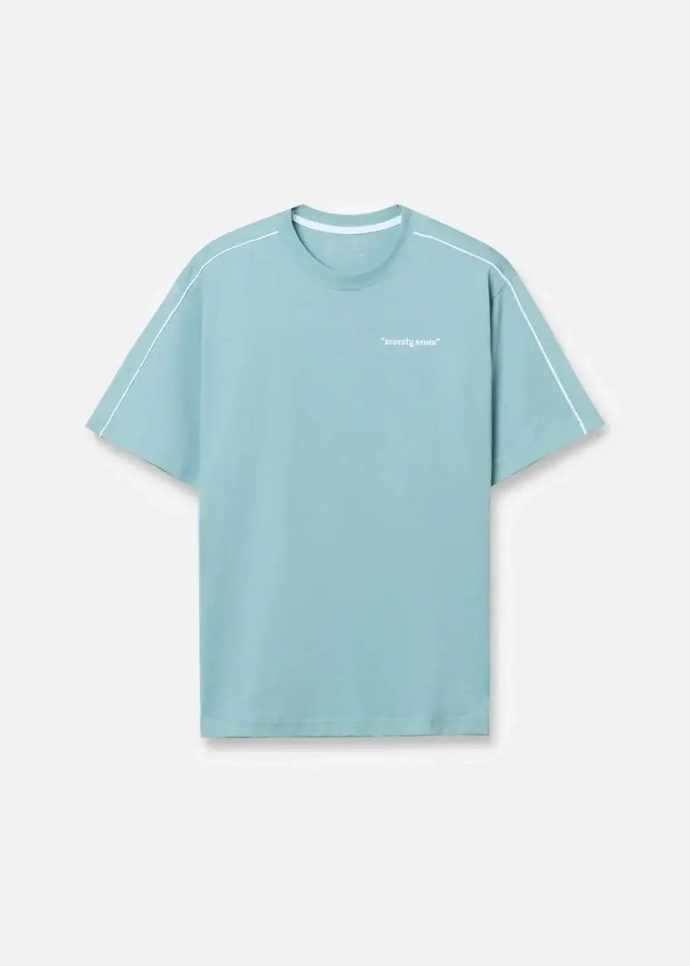 Áo Thun Cotton Line Art Co Giãn Seventy Seven 04 Xanh Ngọc Nhạt - YaMe.vn