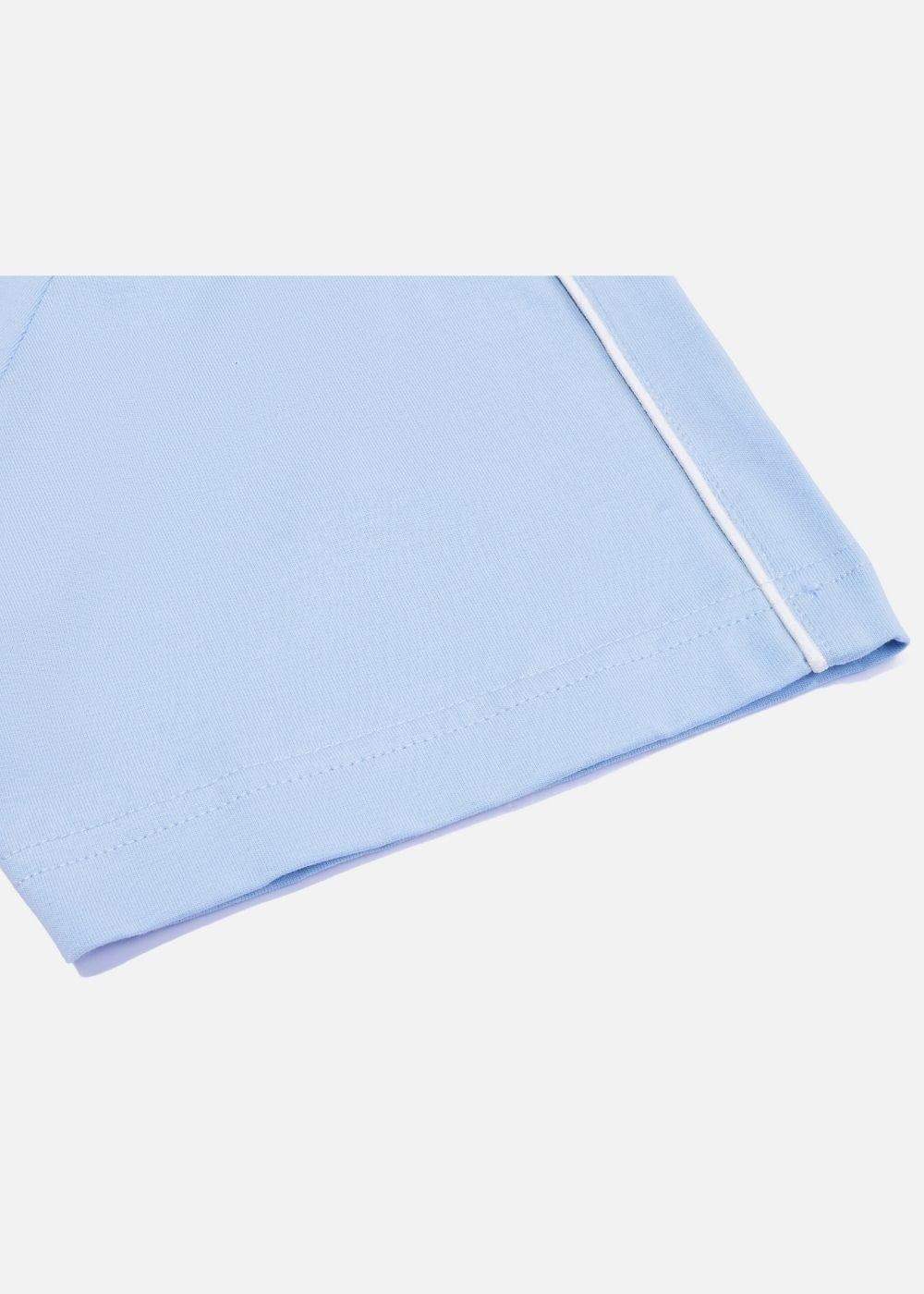 Áo Thun Cotton Line Art Co Giãn Seventy Seven 04 Xanh Dương Nhạt - YaMe.vn