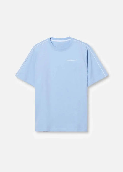 Áo Thun Cotton Line Art Co Giãn Seventy Seven 04 Xanh Dương Nhạt - YaMe.vn