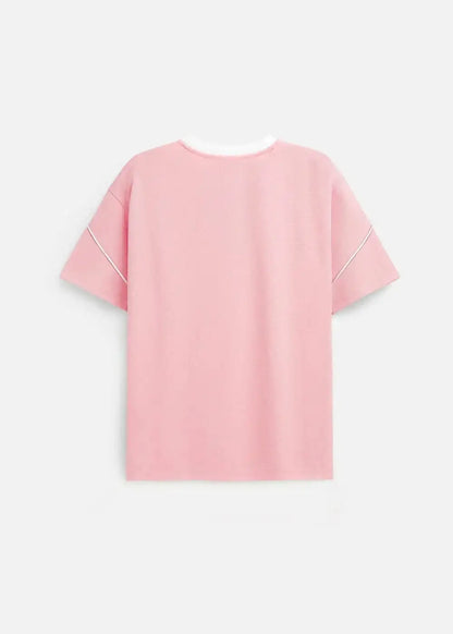 Áo Thun Waffle Co Giãn Seventy Seven 41 Hồng - YaMe.vn