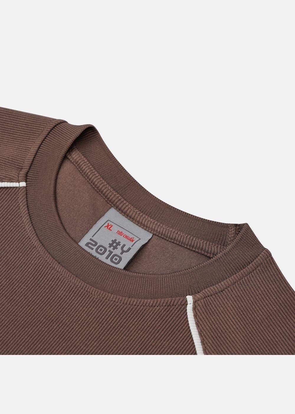 Áo Thun Ribbing Mềm Mại Bền Bỉ Seventy Seven 43 Nâu - YaMe.vn