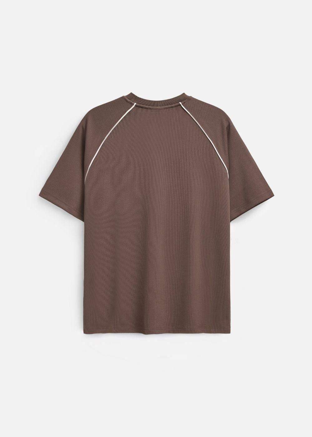 Áo Thun Ribbing Mềm Mại Bền Bỉ Seventy Seven 43 Nâu - YaMe.vn