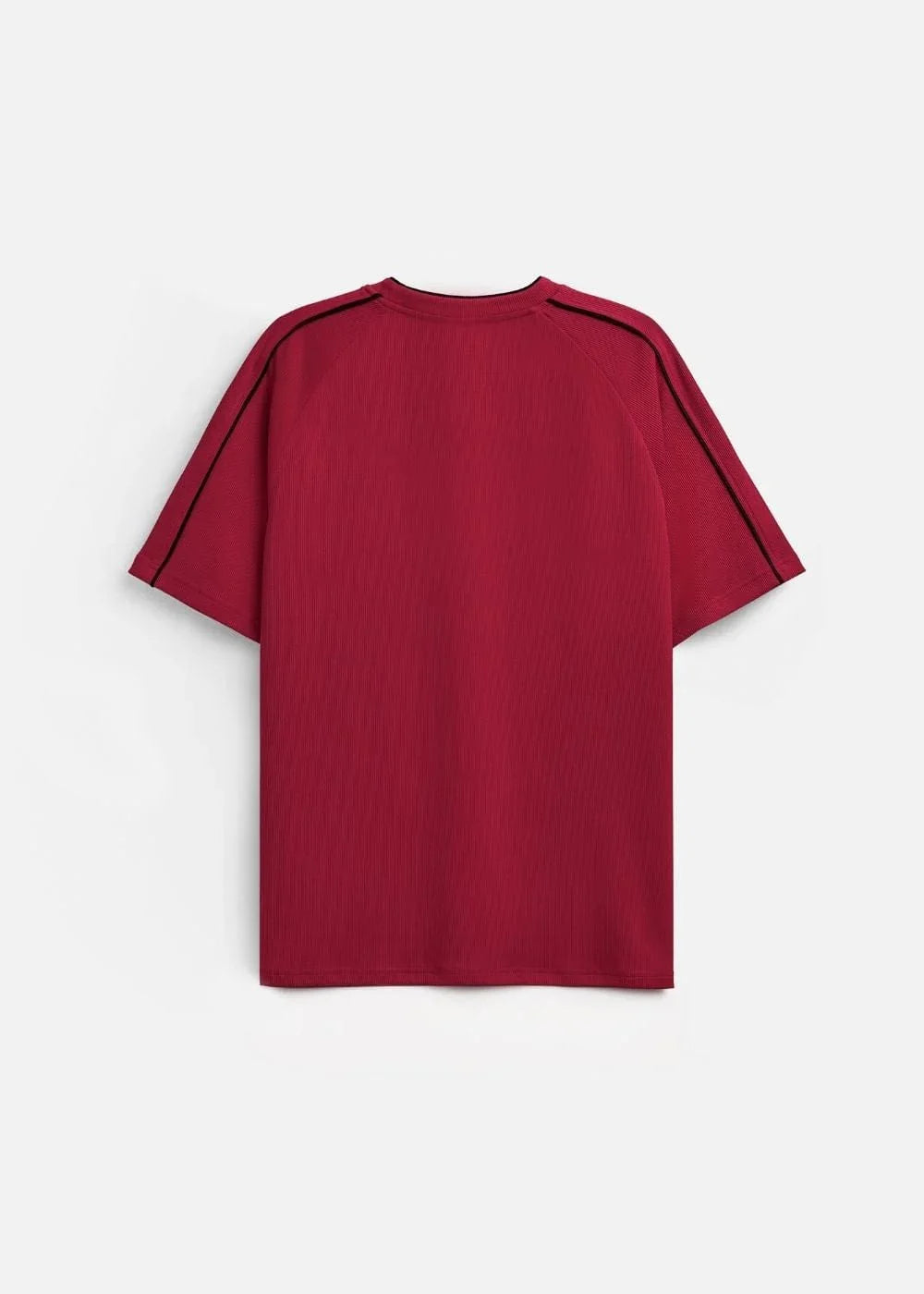 Áo Thun Tay Ngắn Vải Ribbing Co Giãn Seventy Seven 45 Đỏ Đậm - YaMe.vn