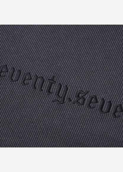 Áo Thun Tay Ngắn Vải Ribbing Co Giãn Seventy Seven 45 Xám Đậm - YaMe.vn