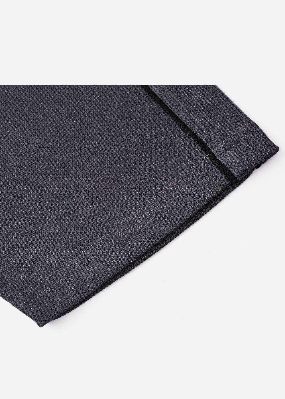Áo Thun Tay Ngắn Vải Ribbing Co Giãn Seventy Seven 45 Xám Đậm - YaMe.vn