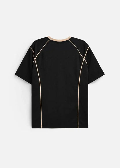 Áo Thun Waffle Line Art Co Giãn Seventy Seven 46 Đen - YaMe.vn