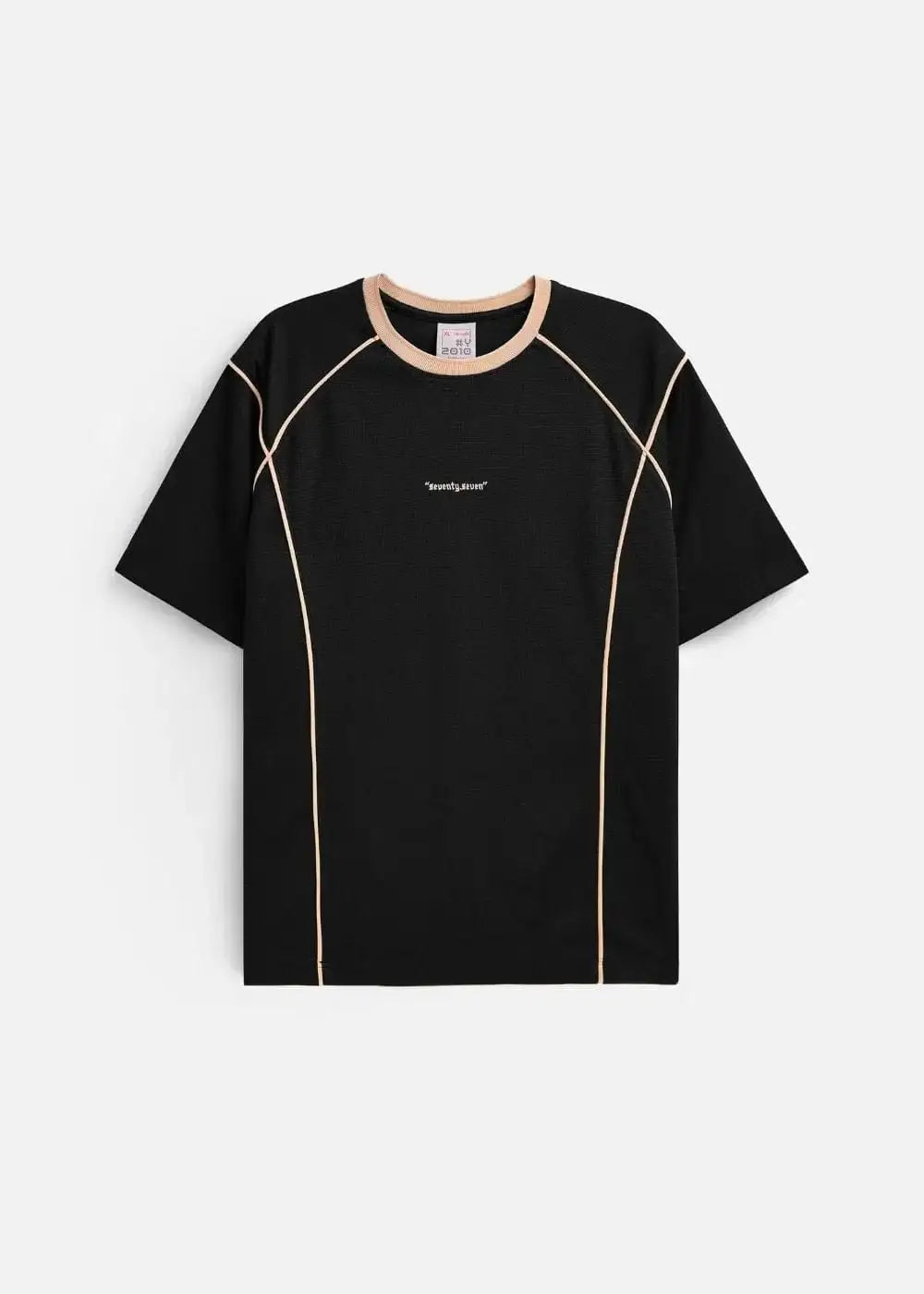 Áo Thun Waffle Line Art Co Giãn Seventy Seven 46 Đen - YaMe.vn