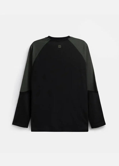 Áo Thun Tay Dài Phối Màu No Style M15 Đen - YaMe.vn