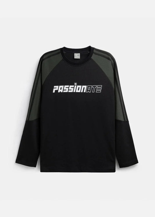 Áo Thun Tay Dài Phối Màu No Style M15 Đen - YaMe.vn