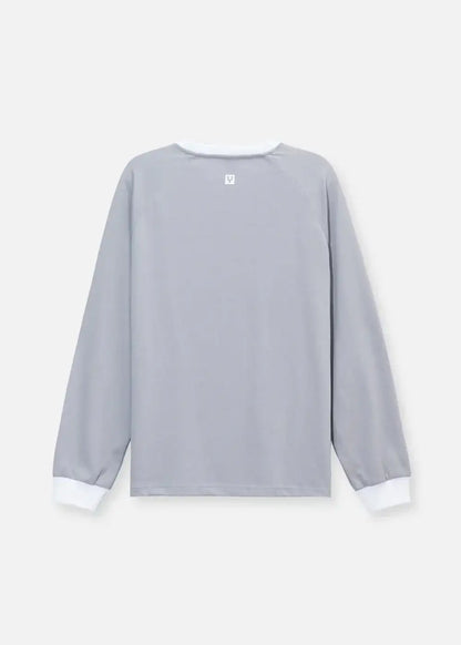 Áo Thun Tay Dài Phối Màu No Style M17 Xám Trắng - YaMe.vn
