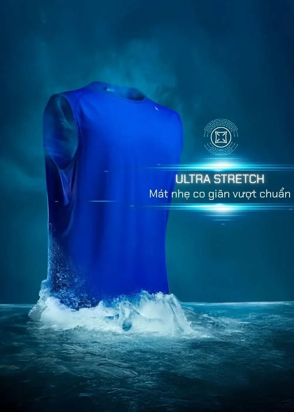Áo Thun 3 Lỗ Thể Thao Ultra Stretch The Trainer 010 Xanh Dương - YaMe.vn