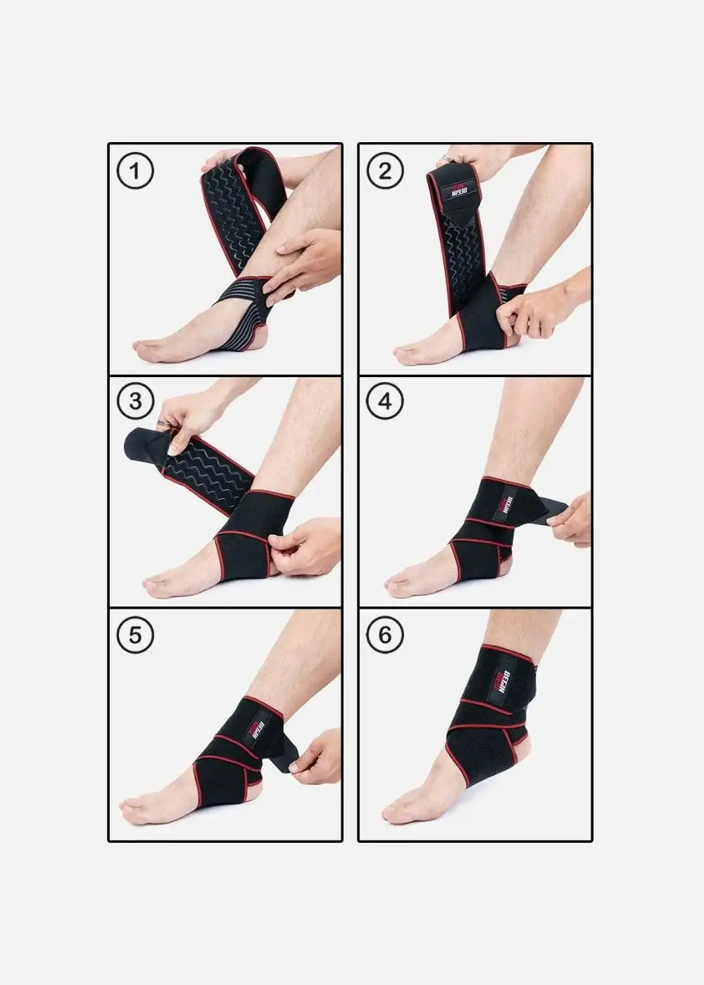 Băng Cuốn Bảo Vệ Cổ Chân Thể Thao Chống Trượt BG 88 Đen Đỏ - YaMe.vn