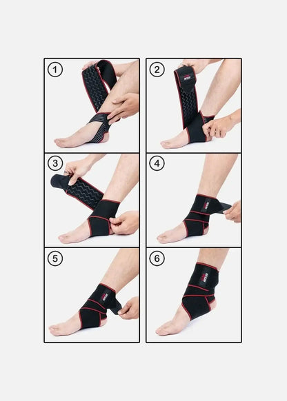 Băng Cuốn Bảo Vệ Cổ Chân Thể Thao Chống Trượt BG 88 Đen Đỏ - YaMe.vn