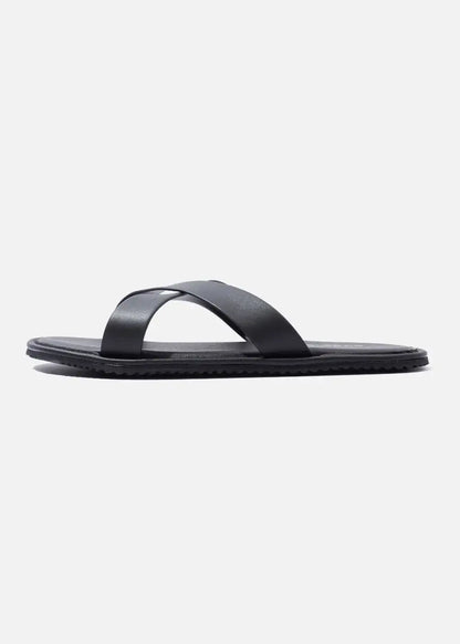 Dép Đế Thấp Two-strap Slides #Y2010 10 Đen - YaMe.vn