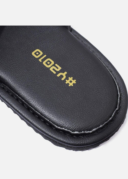 Dép Đế Thấp Two-strap Slides #Y2010 10 Đen - YaMe.vn