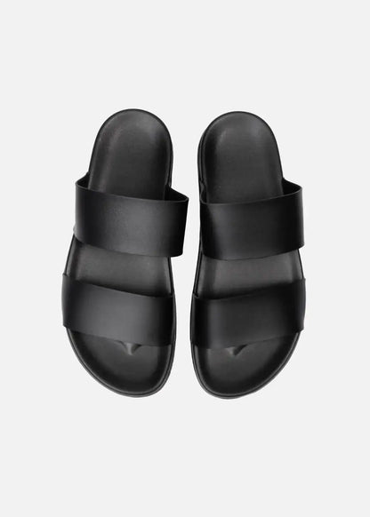 Dép Đế Thấp Two-strap Slides #Y2010 14 Đen - YaMe.vn