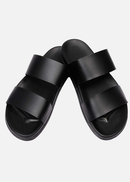Dép Đế Thấp Two-strap Slides #Y2010 14 Đen - YaMe.vn