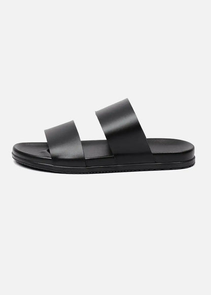 Dép Đế Thấp Two-strap Slides #Y2010 14 Đen - YaMe.vn