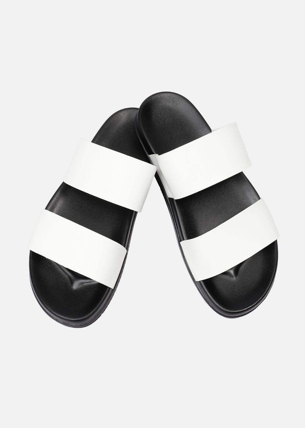 Dép Đế Thấp Two-strap Slides #Y2010 14 Trắng - YaMe.vn