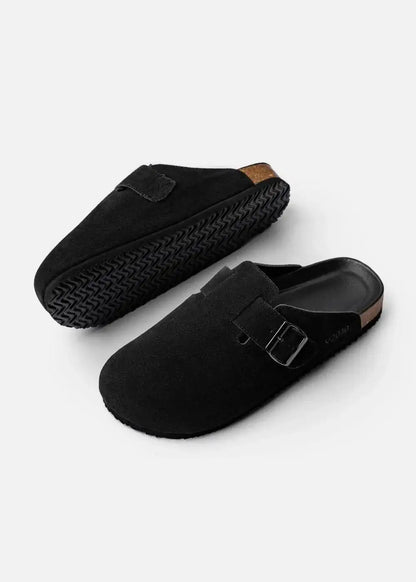 Dép Đế Trấu Mules Da Suede Mềm #Y2010 A001 Đen - YaMe.vn