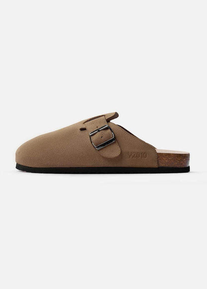 Dép Đế Trấu Mules Da Suede Mềm #Y2010 A001 Nâu Đậm - YaMe.vn