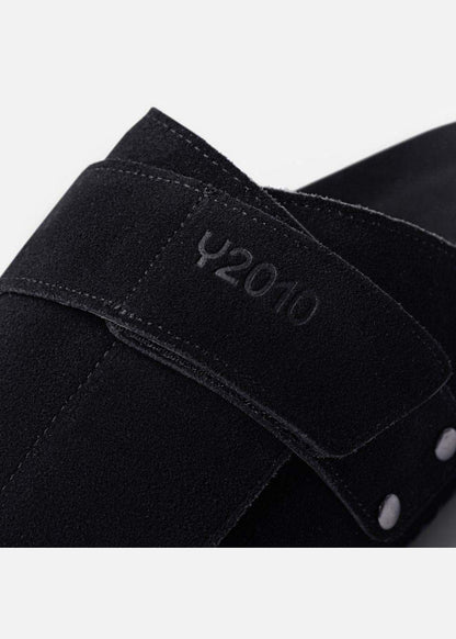 Dép Đế Trấu Slide Slipper Da Suede Mềm #Y2010 A002 Đen - YaMe.vn