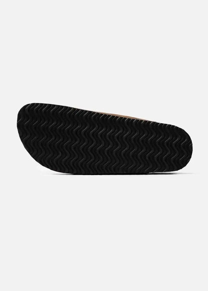 Dép Đế Trấu Two-strap Slides Da Suede Mềm #Y2010 A003 Nâu Đậm - YaMe.vn