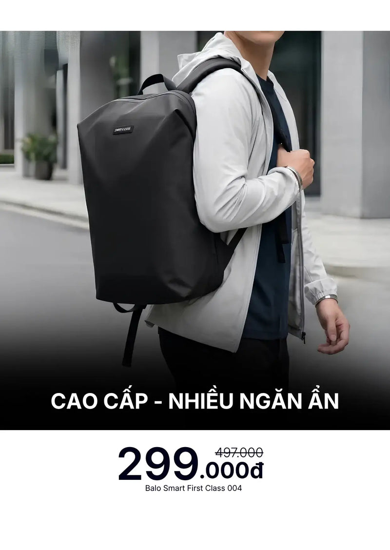 Balo Smart Cao Cấp Nhiều Ngăn Ẩn First Class 004 Đen