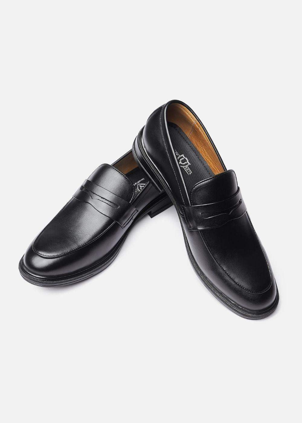 Giày Tây Loafer Real Leather 02 Đen - YaMe.vn