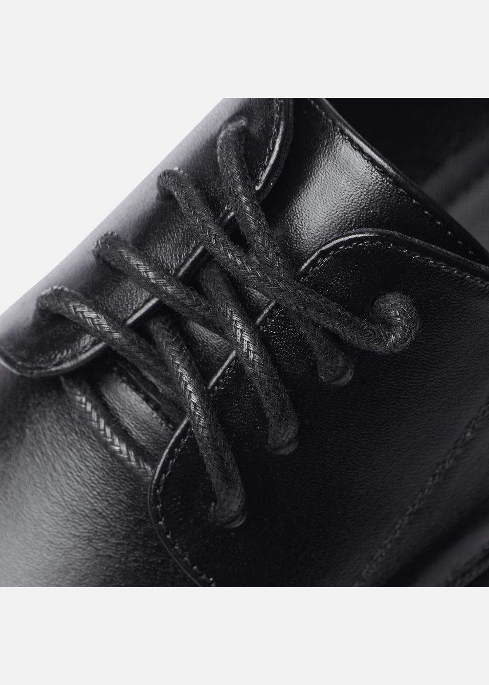 Giày Tây Oxford Real Leather 03 Đen - YaMe.vn