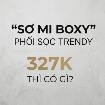 Sơ Mi Tay Ngắn Boxy EasyCare™ Vải Oxford Mềm Thoáng Tay Lật Lai Sọc Trendy The Weekend 048 Màu Beige 63 Dáng Hộp F5