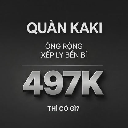 Quần Kaki Ống Rộng DurableTex™ Vải Dày Dặn, Xếp Ly Che Khuyết Điểm The No Style 242 Màu Nâu Đậm Dáng Rộng Rãi F4