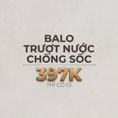 Balo Essential Trượt Nước Chống Sốc Có Đai Gắn Vali Tiện Dụng #Y2010 005 Màu Be