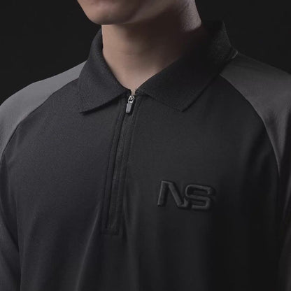 Áo Polo ColorLock™ Giữ Màu Tốt, Mặc Thoáng Vai Raglan Dễ Cử Động The No Style 225 Màu Đen Xám Dáng Vừa Vặn F3