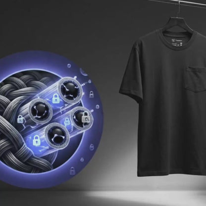 Áo Thun ColorLock™ Cotton Mềm Mát Giữ Màu Có Ngăn Cắm Bút Tiện Lợi The Worker 003 Màu Xanh Dương Dáng Rộng Rãi F4