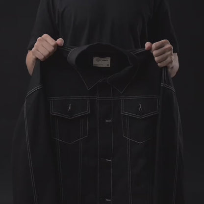 Áo Khoác Jean ColorLock™ Giữ Màu Đen Sâu Lâu Bạc Màu Tek Black Jean 002 Màu Đen Dáng Vừa Vặn F3