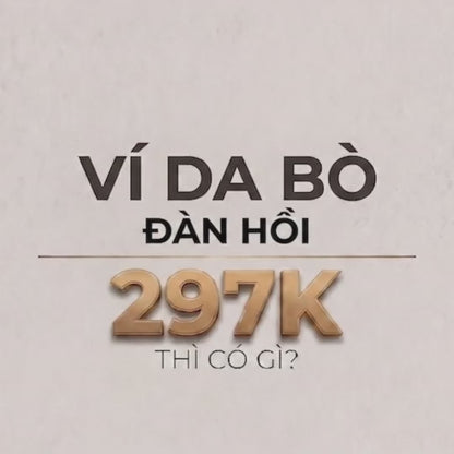 Ví Ngang Da Bò Đàn Hồi Dẻo Dai Mỏng Gọn Thịnh Vượng 007 Màu Đen