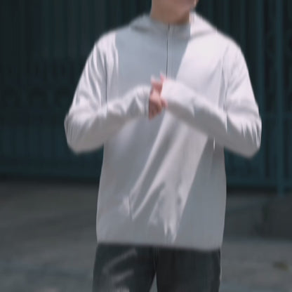 Áo Khoác Hoodie Khóa Kéo Tiện Lợi AirDry™ Vải Nhẹ Thoáng Da The Minimalist 004 Màu Đen Dáng Ôm Vừa F2