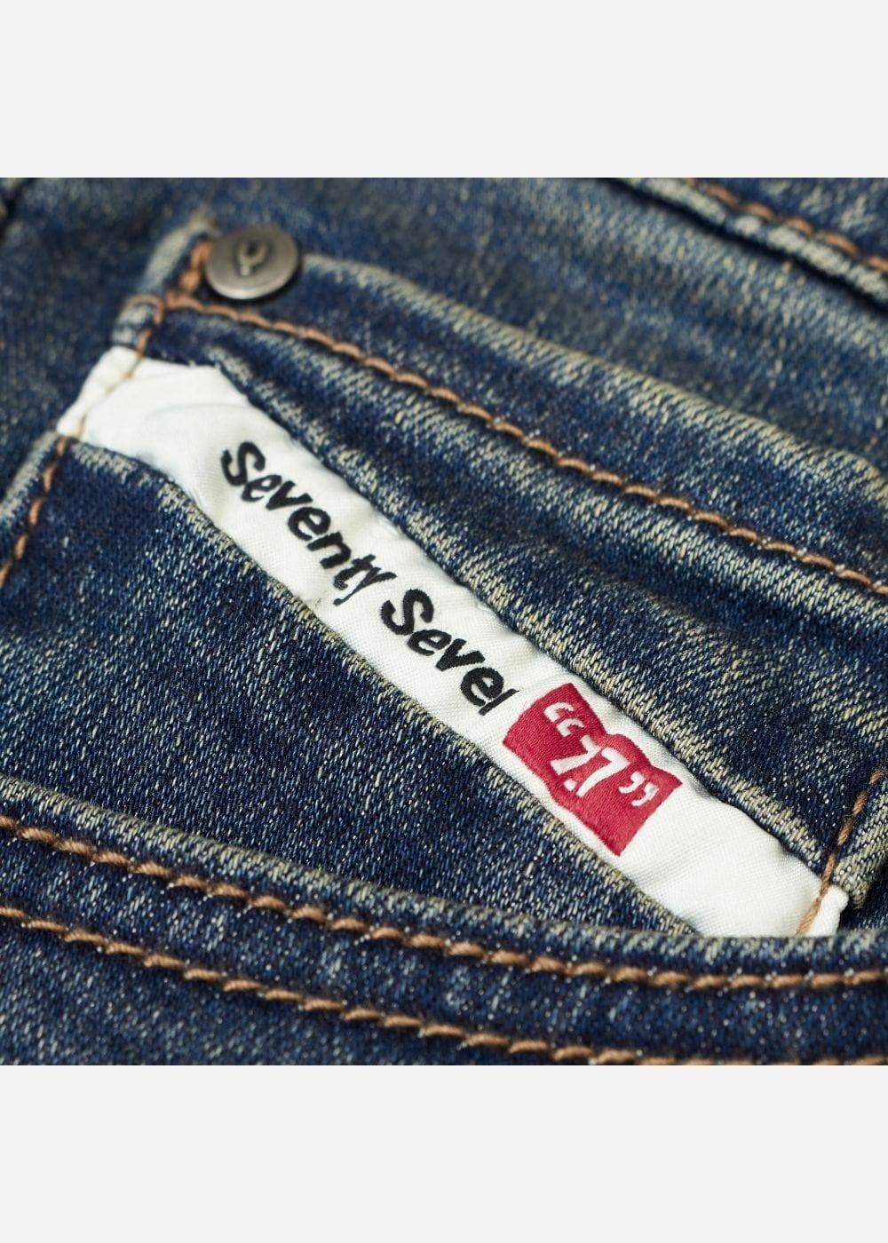 Quần Jeans Slimfit Rách Gối Co Giãn The Original M052 Xanh Dương Đậm - YaMe.vn